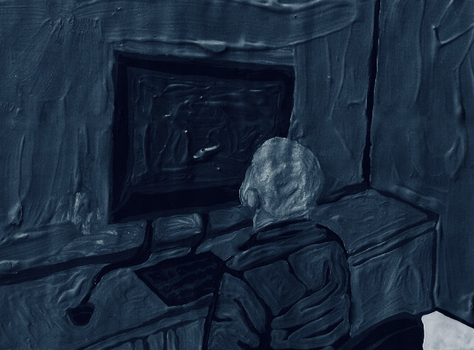 Painting of me coding